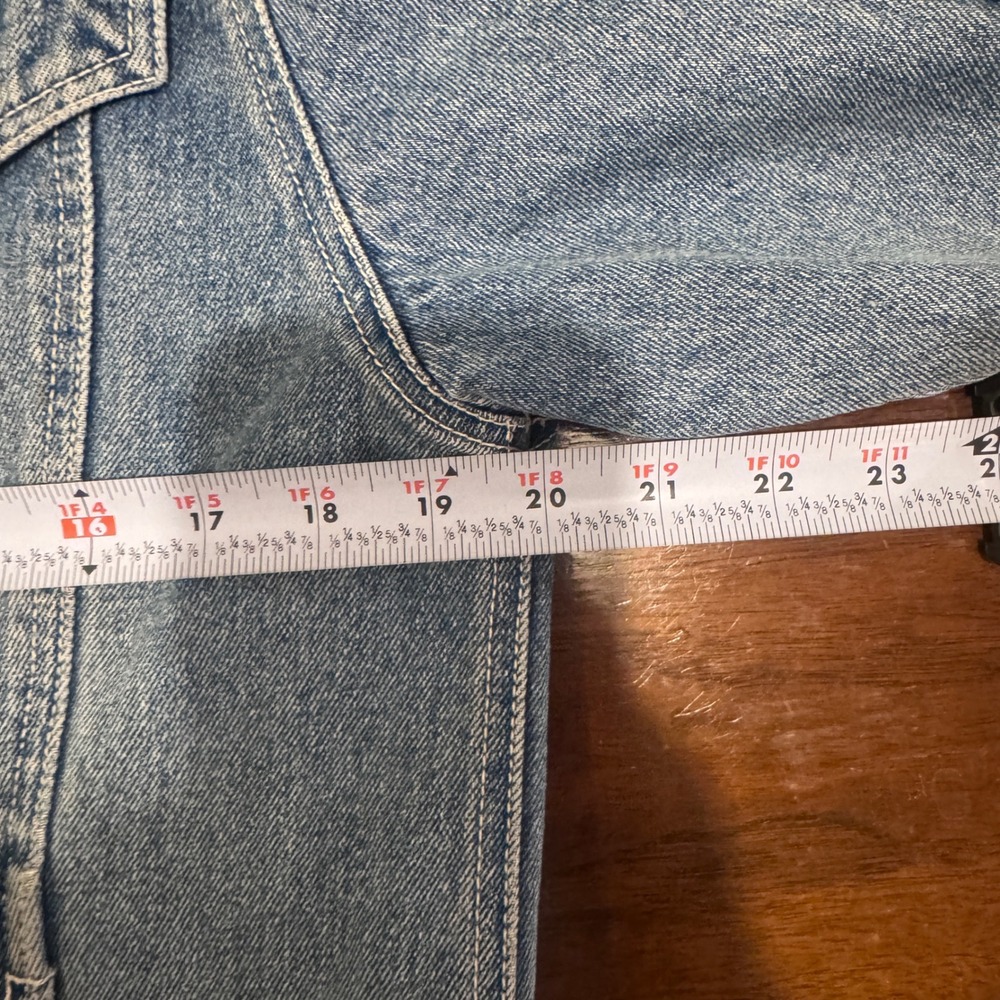 Derrieres Vintage Light Wash Denim Trucker Jacket Mens Blue Jean Coat XL - Picture 6 of 10